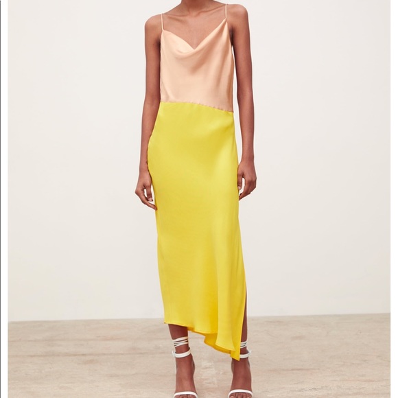zara block color slip dress